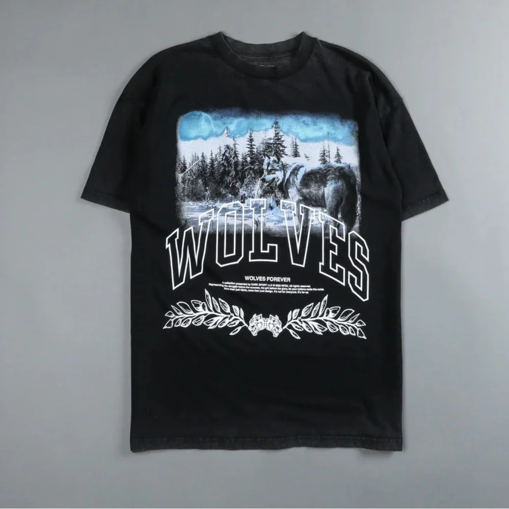 SOLD: INTO THE NIGHT "PREMIUM VINTAGE" OVERSIZED UNISEX TEE IN BLACK - Picture 1 of 3